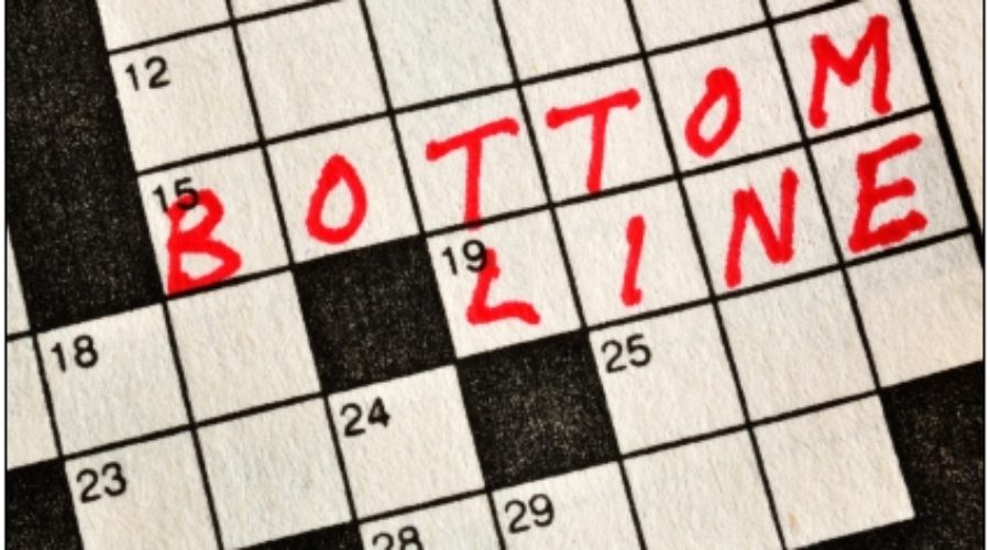 The Words Bottom Line on Crossword Puzzle